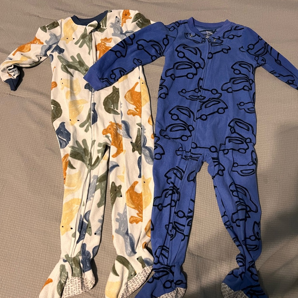 Carter's Blue and Multicolor Footed One Pieces